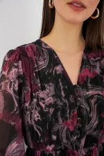 Robe en mousseline à motifs 2137 - A. Rouge