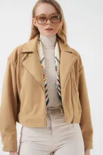 0717 Women's Short Cashmere Jacket - Biscuit