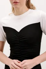 2472 Gathered Mini Dress - Black