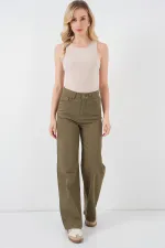 Kadın Halter Yaka Çıtçıtlı Body 972 - Bej