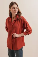 Chemise basique longue oversize 3900 - Brique