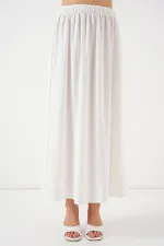 Kadın Uzun Ayrobin Etek 8050 - Beyaz