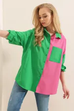 20116 Block Color Shirt - Green