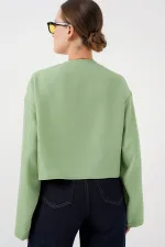 Kimono en lin à nouer sur le devant 960 - Vert E.