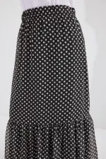8010 Patterned Chiffon Skirt - C.Black