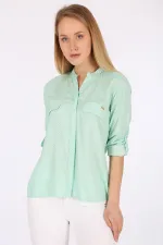3455 Striped Shirt - Almond Green