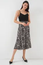 Jupe en satin 15806 - Beige clair