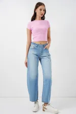 Kadın Yüksek Bel Kot Pantolon 30081 - Açık Mavi