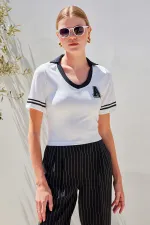 Chemisier basique à col polo 4320 - Blanc