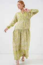 Robe hijab à motifs authentiques 2423 - Vert 8