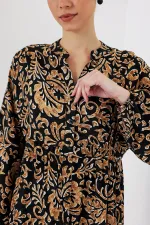 Robe hijab à motifs authentiques 2423 - Noir 10