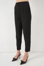 Women's Black High Waist Fabric Trousers 6650 Women's Black High Waist Fabric Trousers 6650