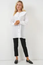 Women's Peter Pan Collar Long Tunic 5967 - White