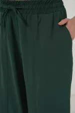 6591 Woven Harem Pants - Emerald Green