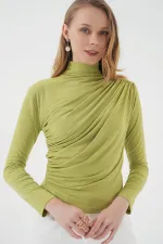 Chemisier Sandy à détails froncés 925 - Vert foncé