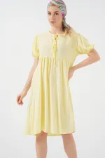Robe midi à lacets pour femme 2575 - Jaune
