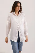 Chemise oversize en satin beige (réf. 3985)