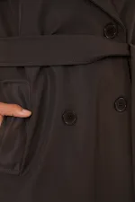 5918 Kruvaze Yaka Trençkot - C. Kahverengi