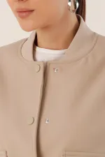 0688 Double Pocket Bomber Jacket - Beige