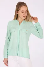 3455 Striped Shirt - Almond Green
