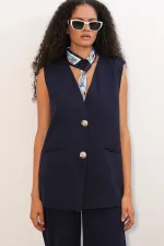 Women's Vest and Trousers Two-Piece Set 30086 - Navy Blue Women's Vest and Trousers Two-Piece Set 30086 - Navy Blue