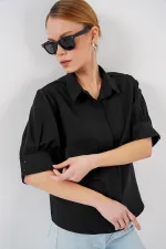 Chemise à manches courtes pour femme 20312 - Noire