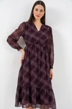 Robe en mousseline à motifs 2137 - Violet