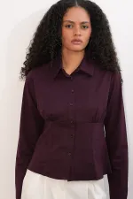 Chemise en popeline coupe ajustée 20231 - Prune