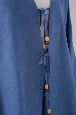 Kimono deux pièces en lin pour femme 6727 - Indigo