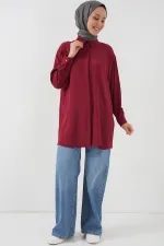 Kadın Uzun Gömlek Tunik 5945 - Bordo