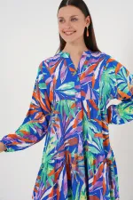 Robe hijab à motifs authentiques 2423 - Bleu marine, taille 10