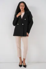 Veste blazer croisée pour femme 0722 - Noir