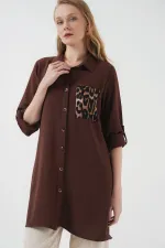 Tunique-chemise à poches 5851 - Marron