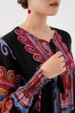 1947 Desenli Uzun Elbise - M. Kırmızı