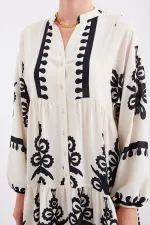 Robe hijab à motifs authentiques 2423 - Taille M, couleur crème