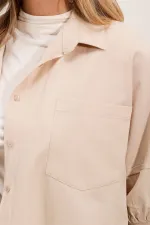 Chemise basique oversize à manches courtes 20213 - Crème