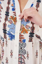 Robe hijab à motifs authentiques 2423 - Bleu Z.