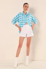 Chemise longue oversize basique 3900 - Bleu clair