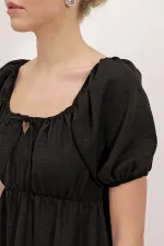 Robe évasée en popeline 2351 - Noir clair