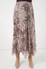 Women's Asymmetrical Chiffon Skirt 8056 - Beige