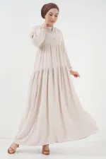 Robe longue hijab pour femme 2527 - Crème