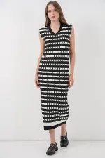 Kadın Uzun Triko Süveter 15961 - D. Siyah