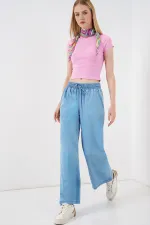 Kadın Rahat Kalıp Kot Pantolon 6707 - Açık Mavi