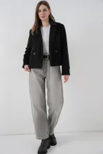 Kadın Kaşe Ceket 0725 - Siyah