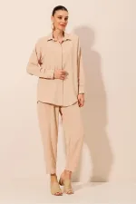 6593 Oversize İkili Takım - Bej