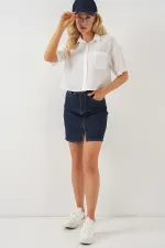 T-shirt court à manches courtes pour femme 20341 - Blanc