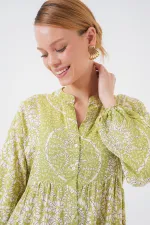 Robe hijab à motifs authentiques 2423 - Vert 8