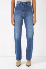 6687 Bol Paça Kot Pantolon - Mavi