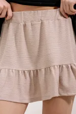 1884 Örme Mini Etek - Bej