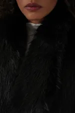 6804 Women's Fur Vest - Black